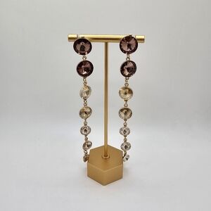 Womens Prom Fashion 5" Stacked Dangle Sparkle Earrings